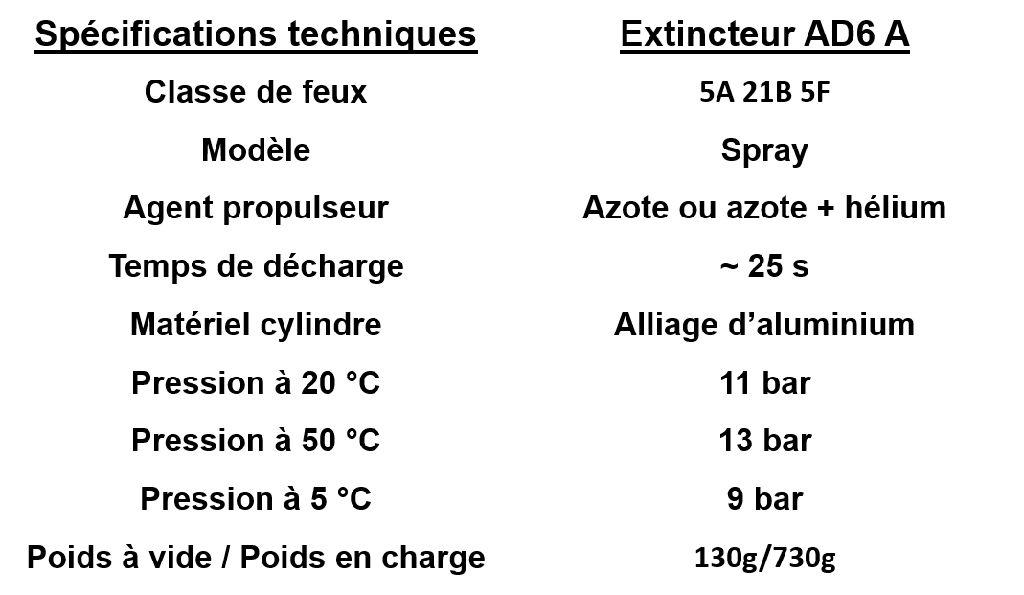 Aérosol extincteur (Lot de 6 sprays)