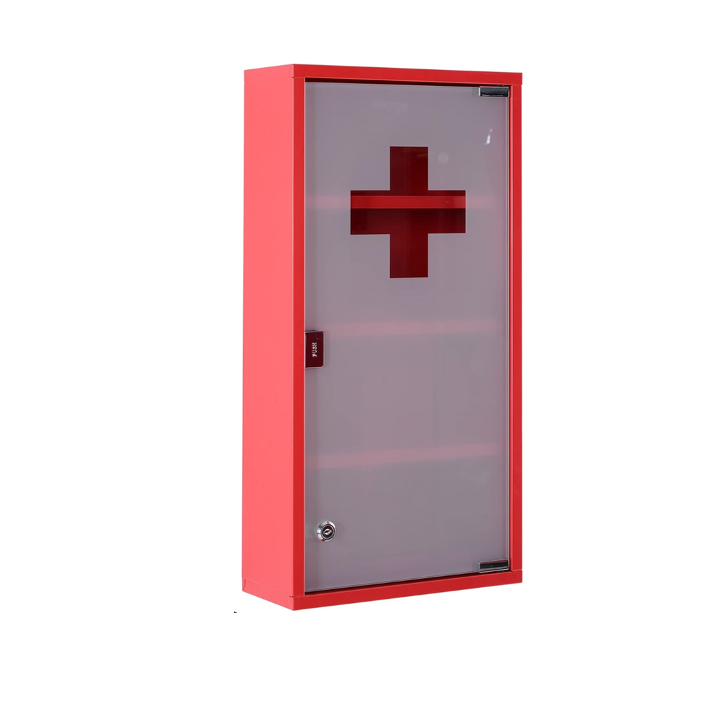 Armoire à pharmacie design rouge 1 porte grand modèle